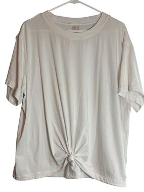 CALIA Carrie Underwood White Knot Front Short Sleeve Tee 1X Athleisure Top